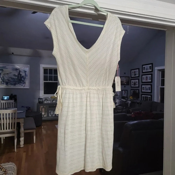 Rachel Ashwell Women's Cream Striped Resortwear Coverup Dress Size Small - Picture 9 of 11